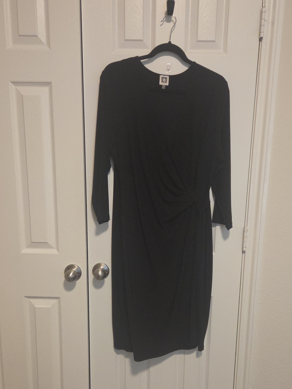 Anne Klein Black Faux Wrap Dress